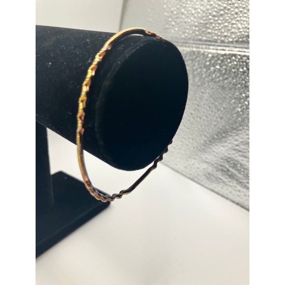 Brass Irregular Wave Pattern 2.75 Inch Long Bangle Bracelet! - Picture 3 of 13